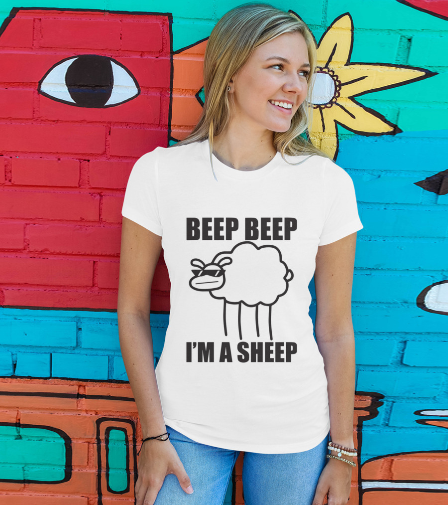 ASDFMOVIE10 Beep Beep I'm A Sheep Racerback Tank T-Shirt