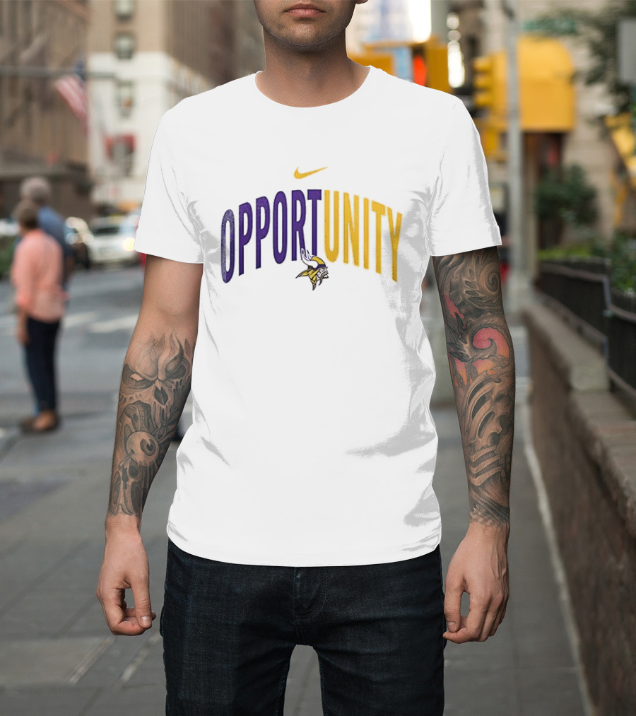 Nike Minnesota Vikings Opportunity Justice Freedom Equity T-Shirt