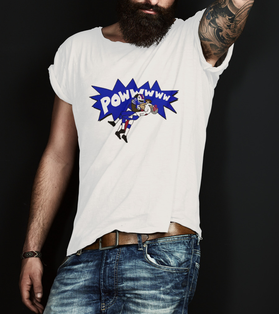 POWWWWW Buffalo Bills Football Tackle Action T-Shirt