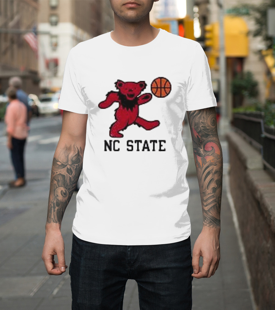 Grateful Dead NC State Wolfpack Bears Basketball Team Collaboration T-Shirt