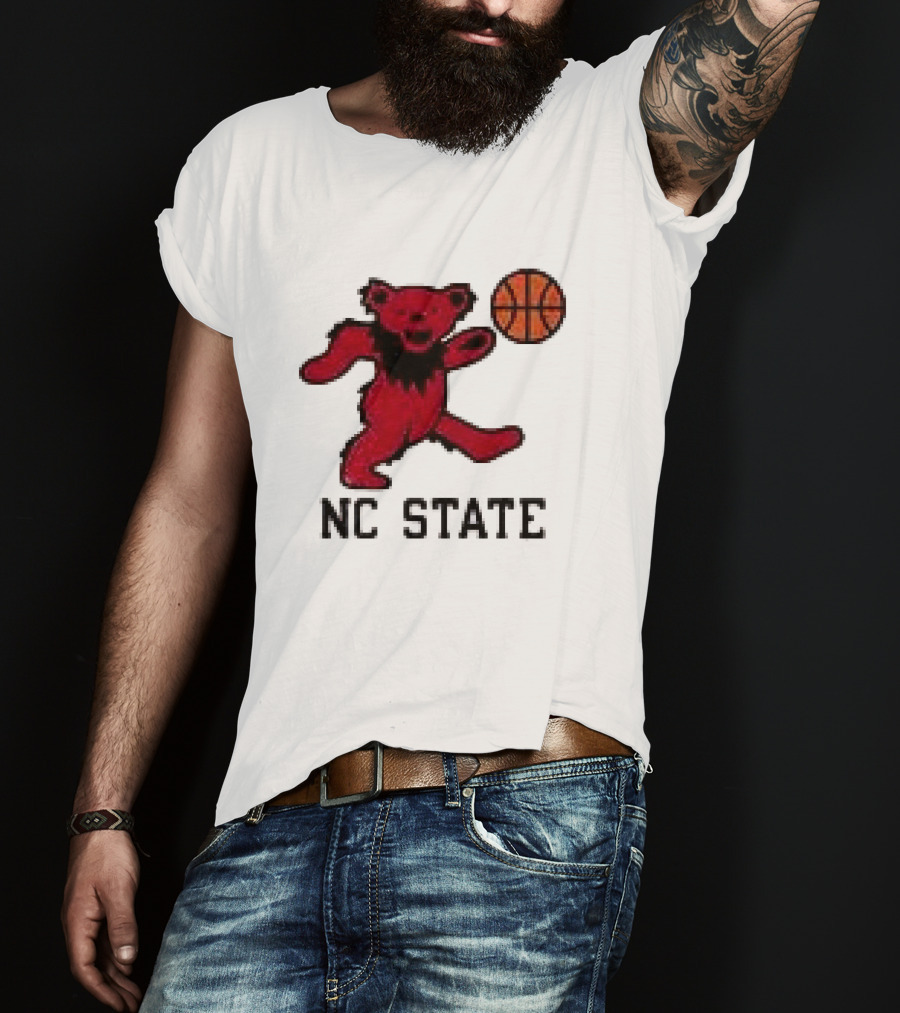 Grateful Dead NC State Wolfpack Bears Basketball Team Collaboration T-Shirt