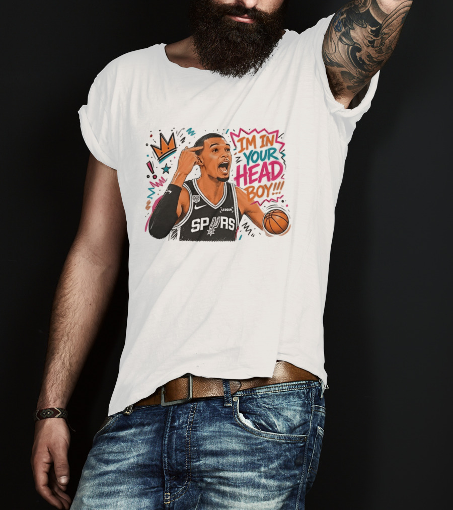 San Antonio Spurs Victor Wembanyama I'm In Your Head Boy Basketball Star T-Shirt