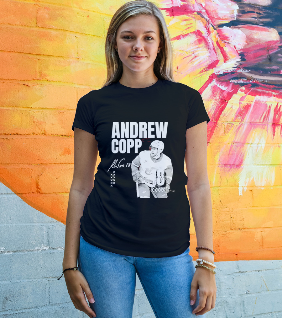 Andrew Copp Detroit Red Wings 18 NHL Hockey Player Signature Jersey T-Shirt