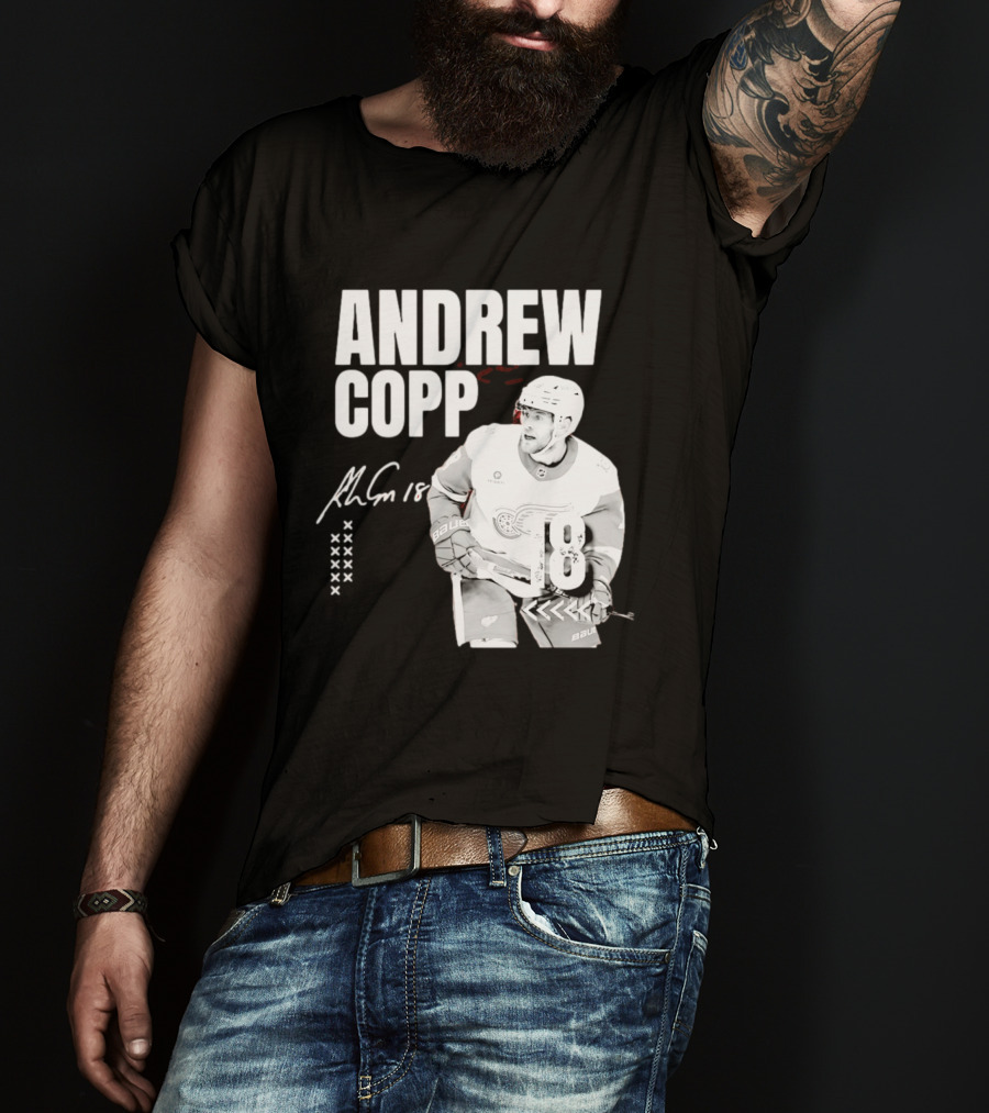 Andrew Copp Detroit Red Wings 18 NHL Hockey Player Signature Jersey T-Shirt