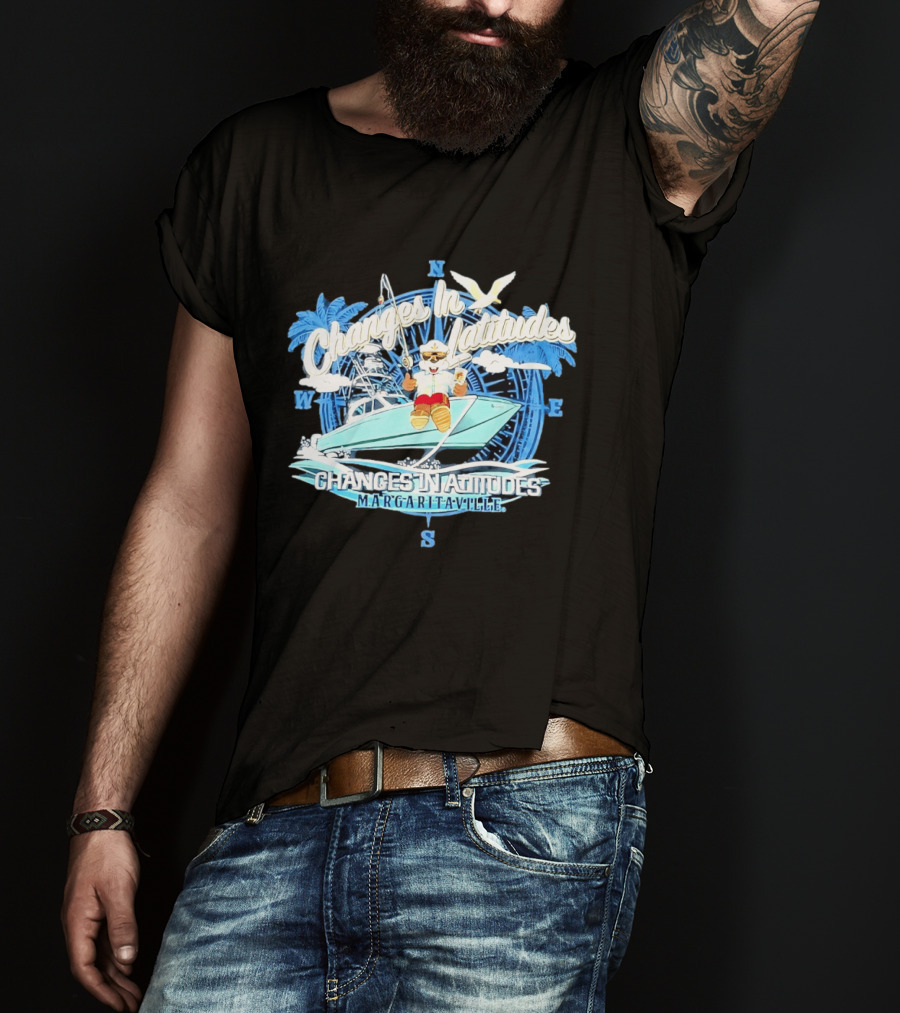 Buc Ee's Margaritaville Changes In Latitudes Tropical Boat Adventure T-Shirt
