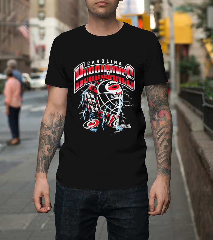Carolina Hurricanes NHL Hockey Mask Lightning T-Shirt