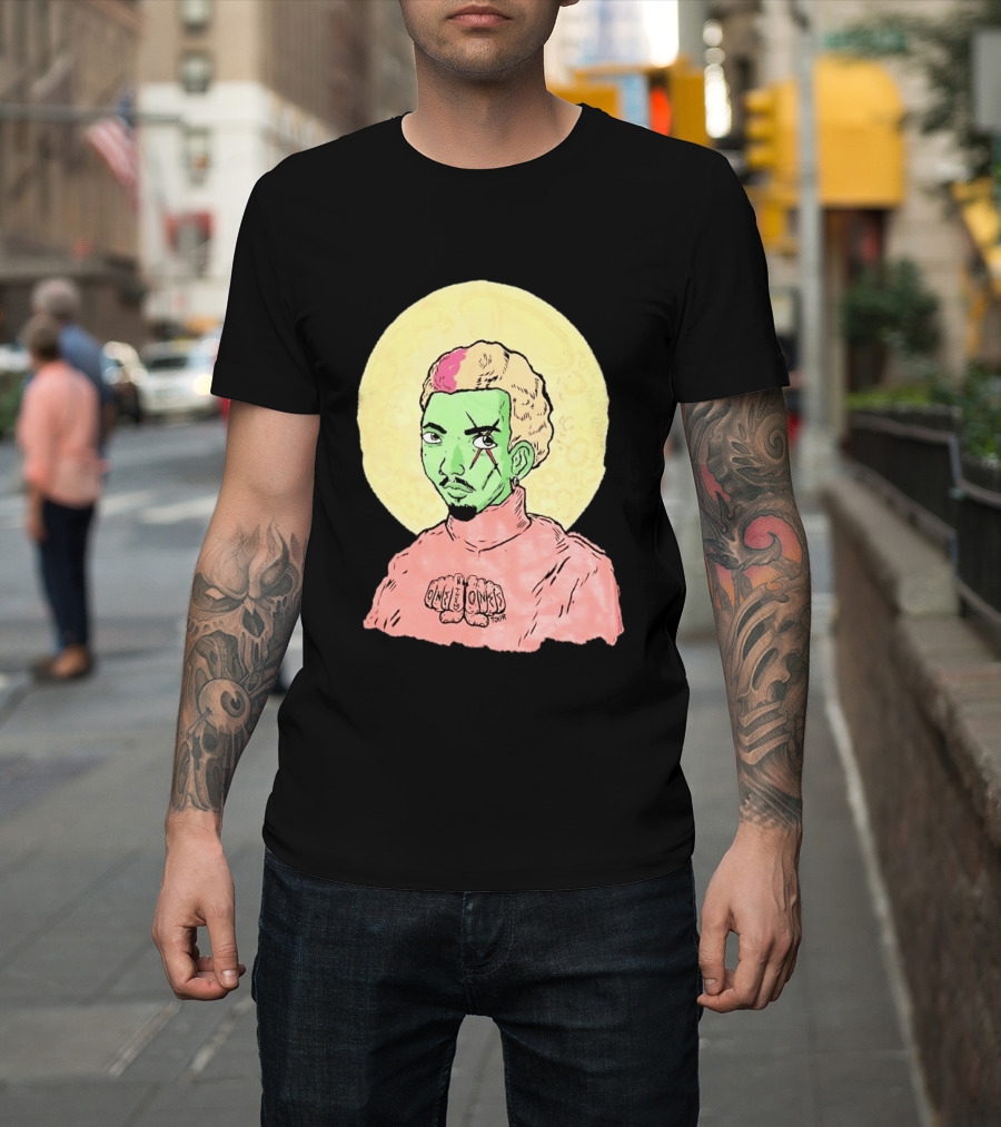 Chris Brown One Of Them Ones Tour 2026 Green Face Pink Hair Halo T-Shirt