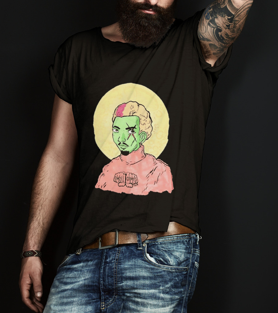 Chris Brown One Of Them Ones Tour 2026 Green Face Pink Hair Halo T-Shirt