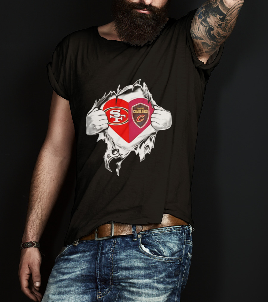 Cleveland Cavaliers And San Francisco 49ers Heartfelt Passion T-Shirt