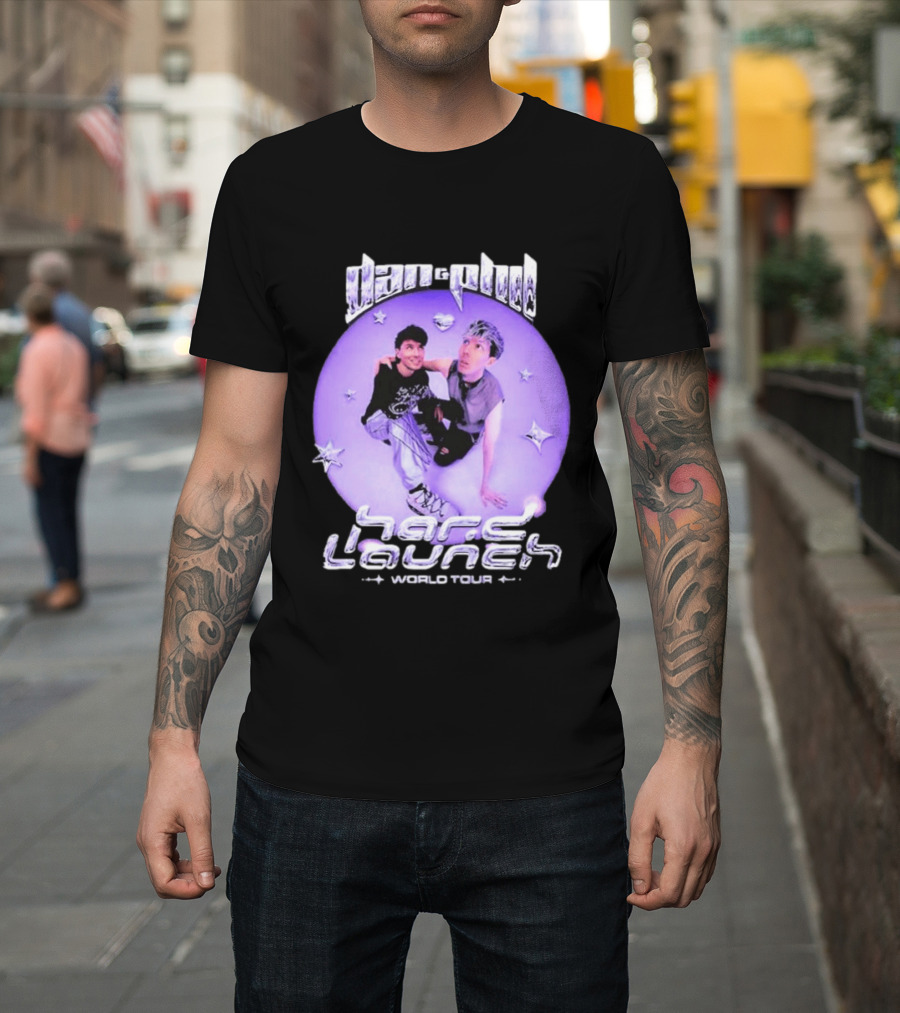 Dan And Phil Hard Launch World Tour 2026 2027 Purple Circle Star T-Shirt