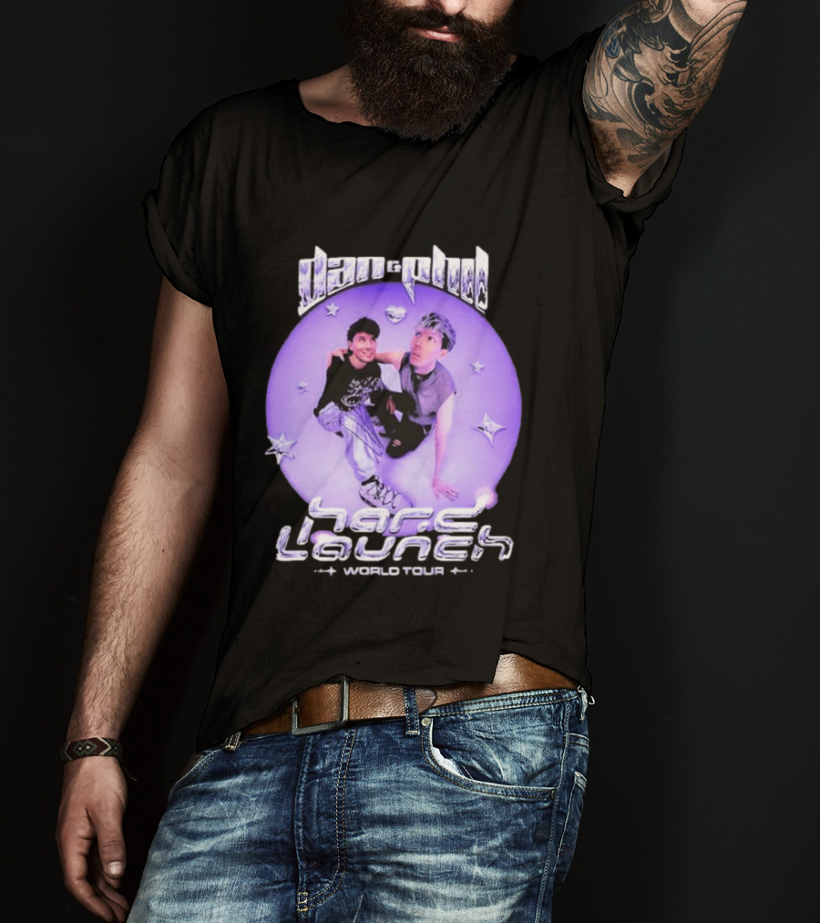 Dan And Phil Hard Launch World Tour 2026 2027 Purple Circle Star T-Shirt