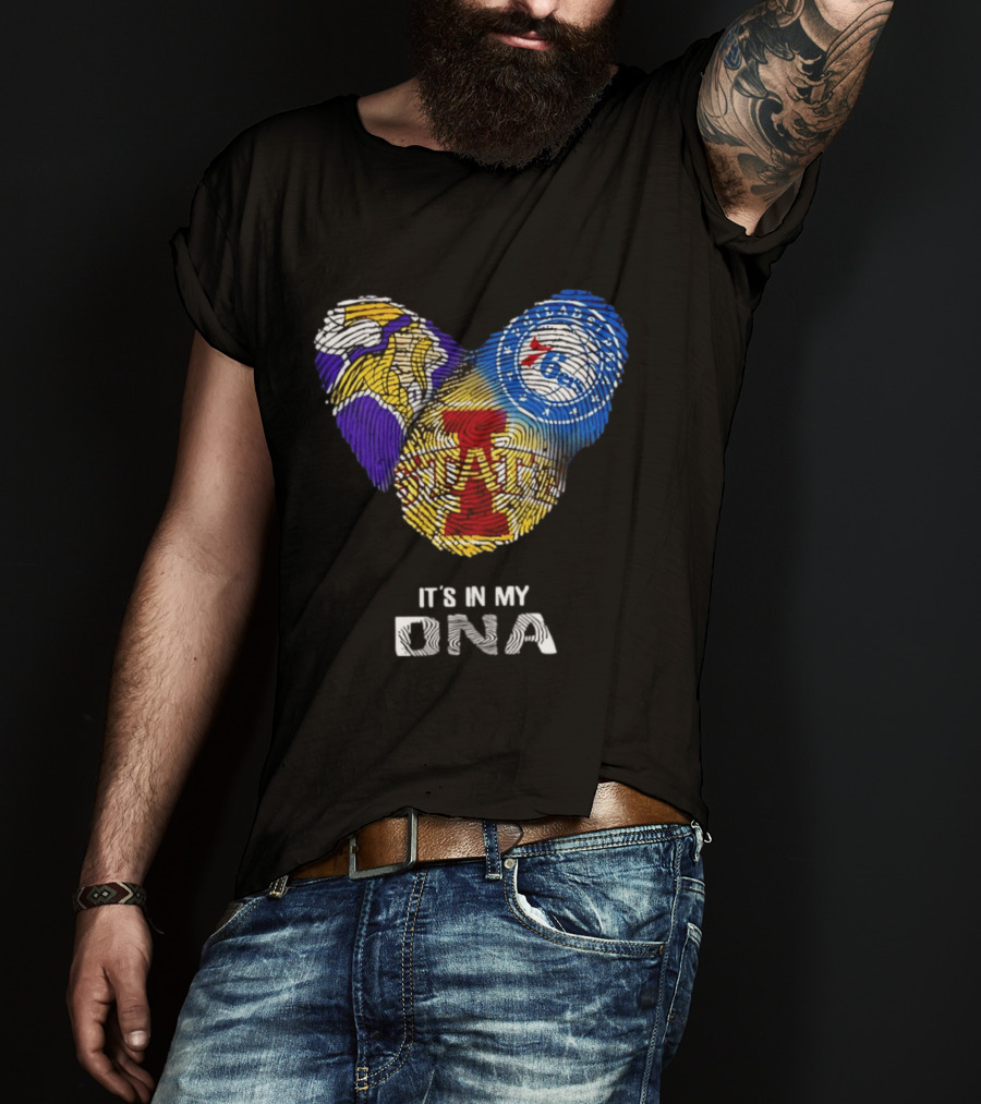 Iowa State Cyclones Minnesota Vikings Philadelphia 76ers It's In My DNA T-Shirt