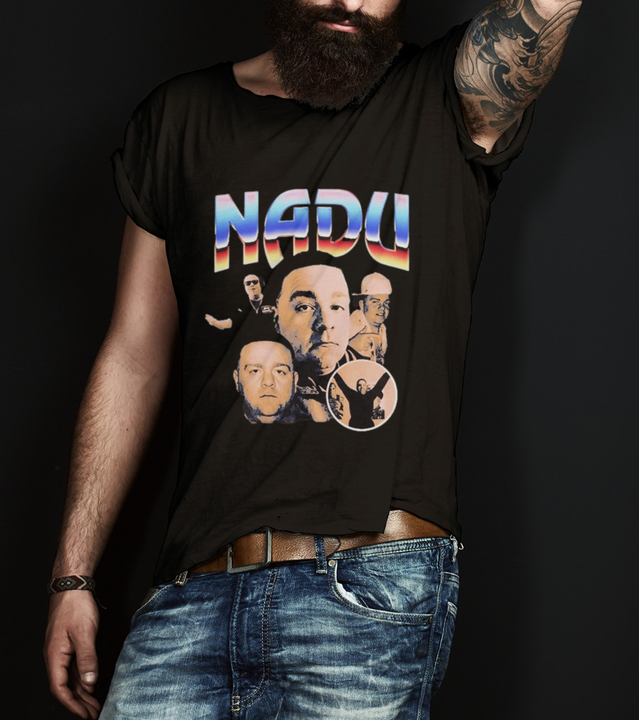 Nadu Multicolor Bold Text And Multiple Faces T-Shirt