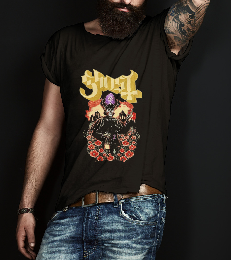 Ghost Band Summer 2026 Exclusive Peace Field Skeleton Priest And Floral T-Shirt