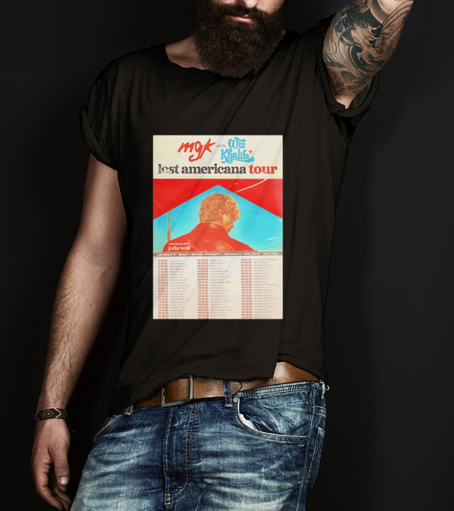 MGK Wiz Khalifa Lost Americana Tour Julia Wolf Guest T-Shirt