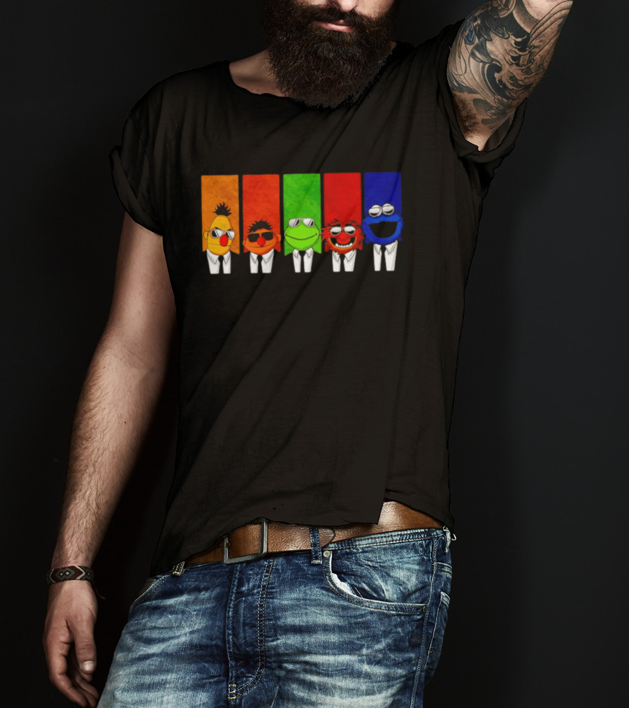 Bert Ernie Kermit Animal Cookie Monster Reservoir Dogs Mashup T-Shirt