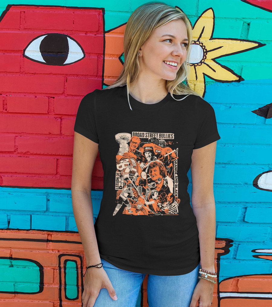 Philadelphia Flyers Broad Street Bullies Legion Of Doom Orange And Black T-Shirt