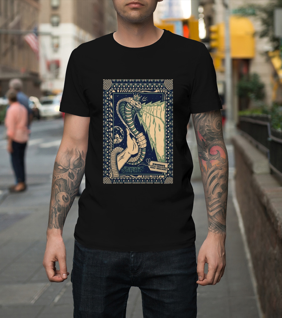 Primus June 17 2023 Walmart Arkansas Amphitheater Clapool Lennon Delirium Frog Brigade Concert Snake Earth T-Shirt