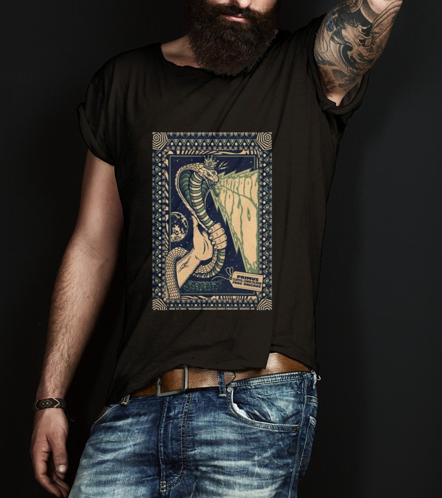Primus June 17 2023 Walmart Arkansas Amphitheater Clapool Lennon Delirium Frog Brigade Concert Snake Earth T-Shirt