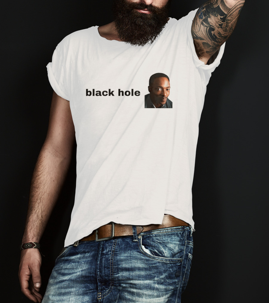Black Hole Anthony Mackie Face T-Shirt
