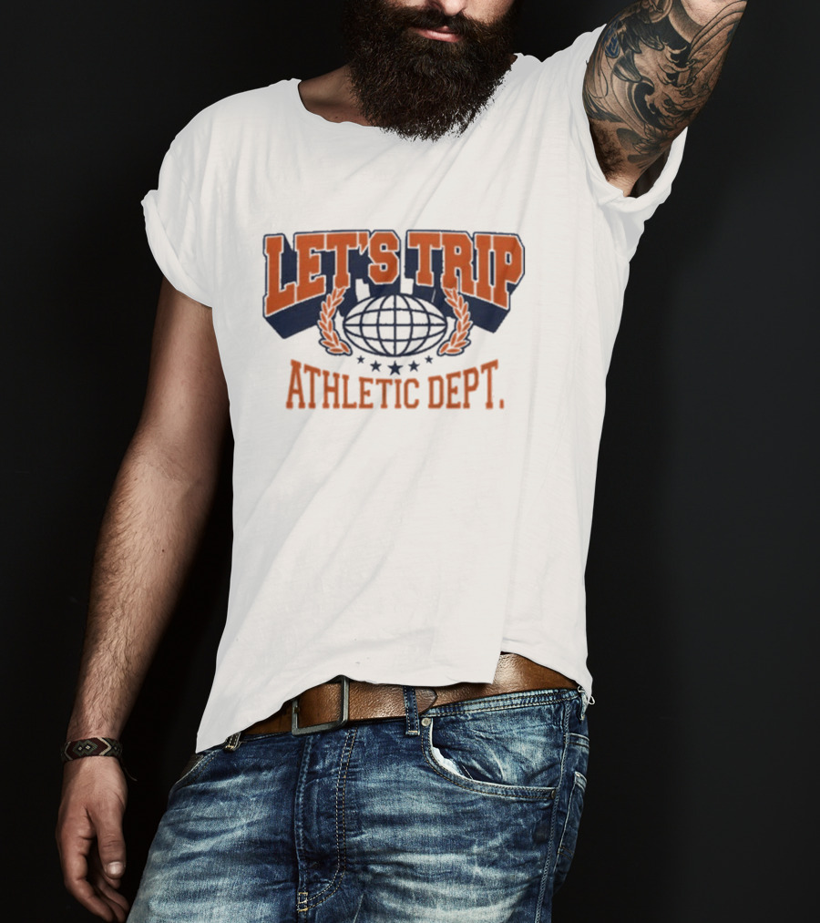 Let's Trip Athletic Dept Go Sports Globe Stars T-Shirt