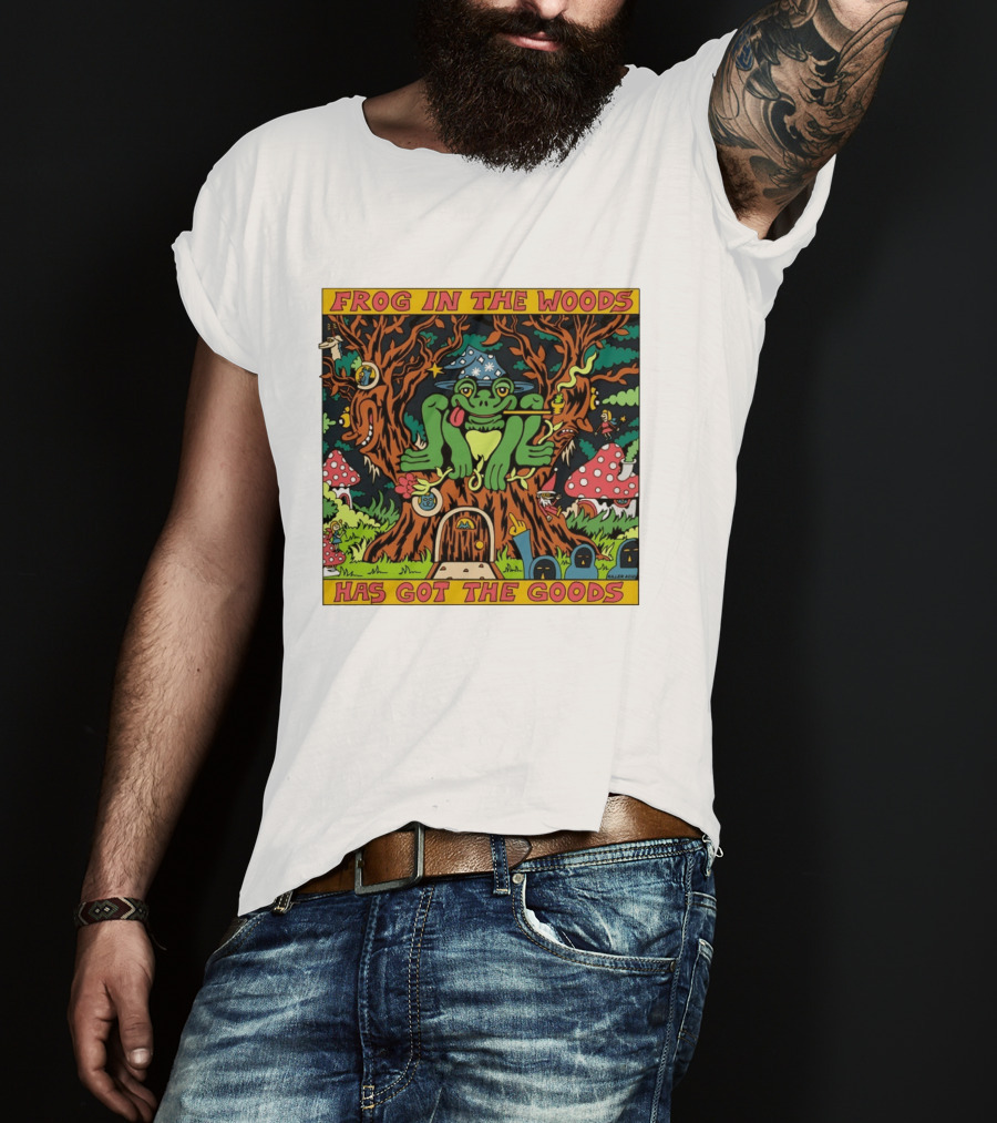 Frog In The Woods Has Got The Goods Killer Acid Psychedelic Forest Scene T-Shirt