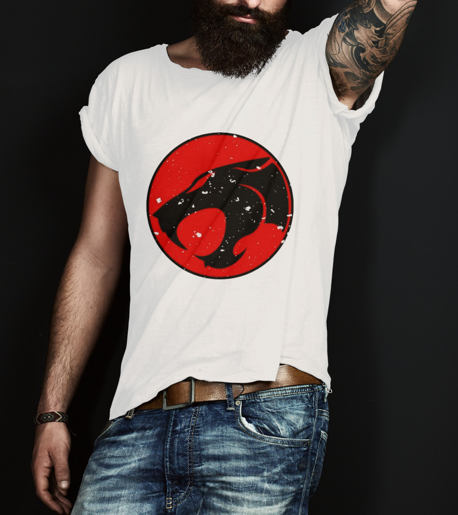 Thunder Jaguar Cat Red Circle T-Shirt