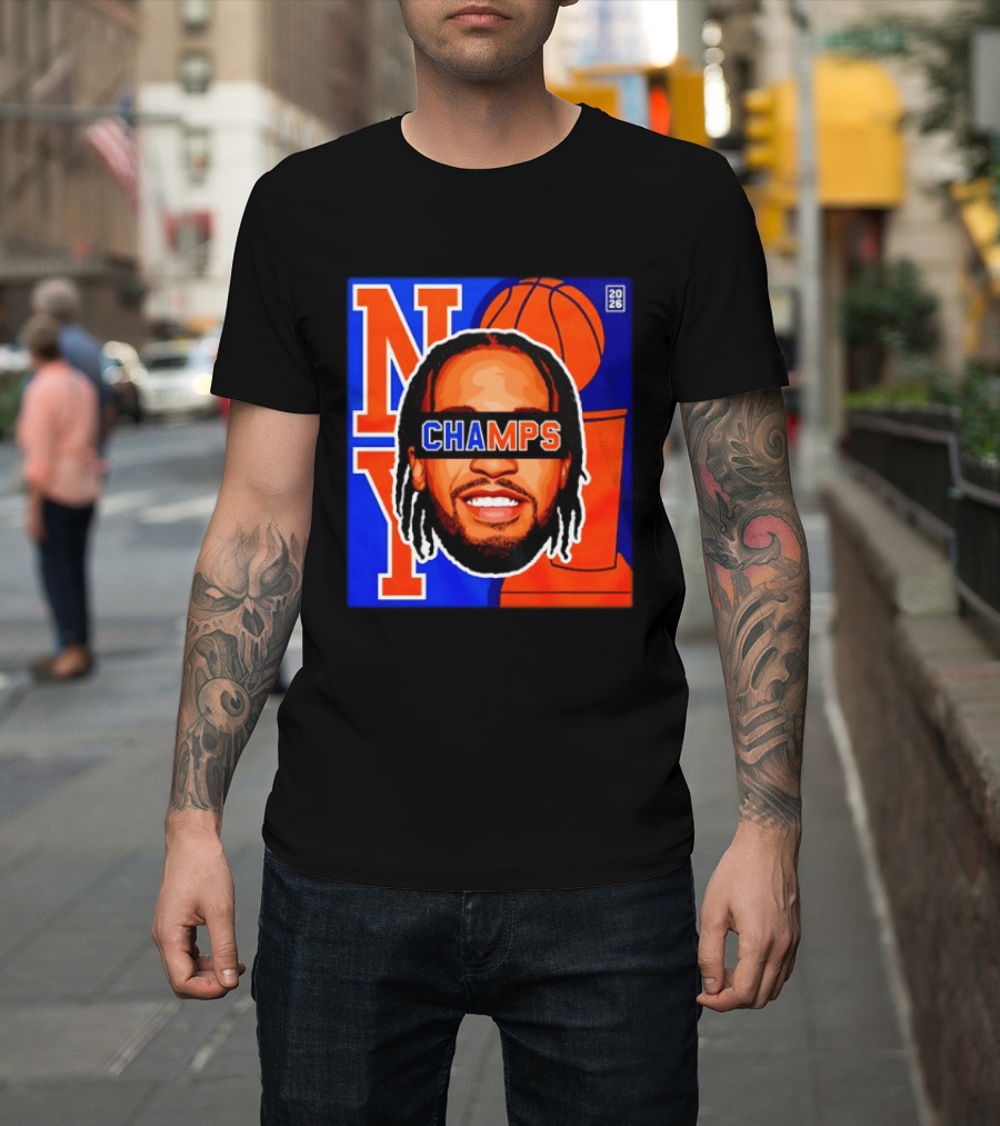 Jalen Brunson New York Knicks 2026 Champs Big Head NBA Basketball T-Shirt