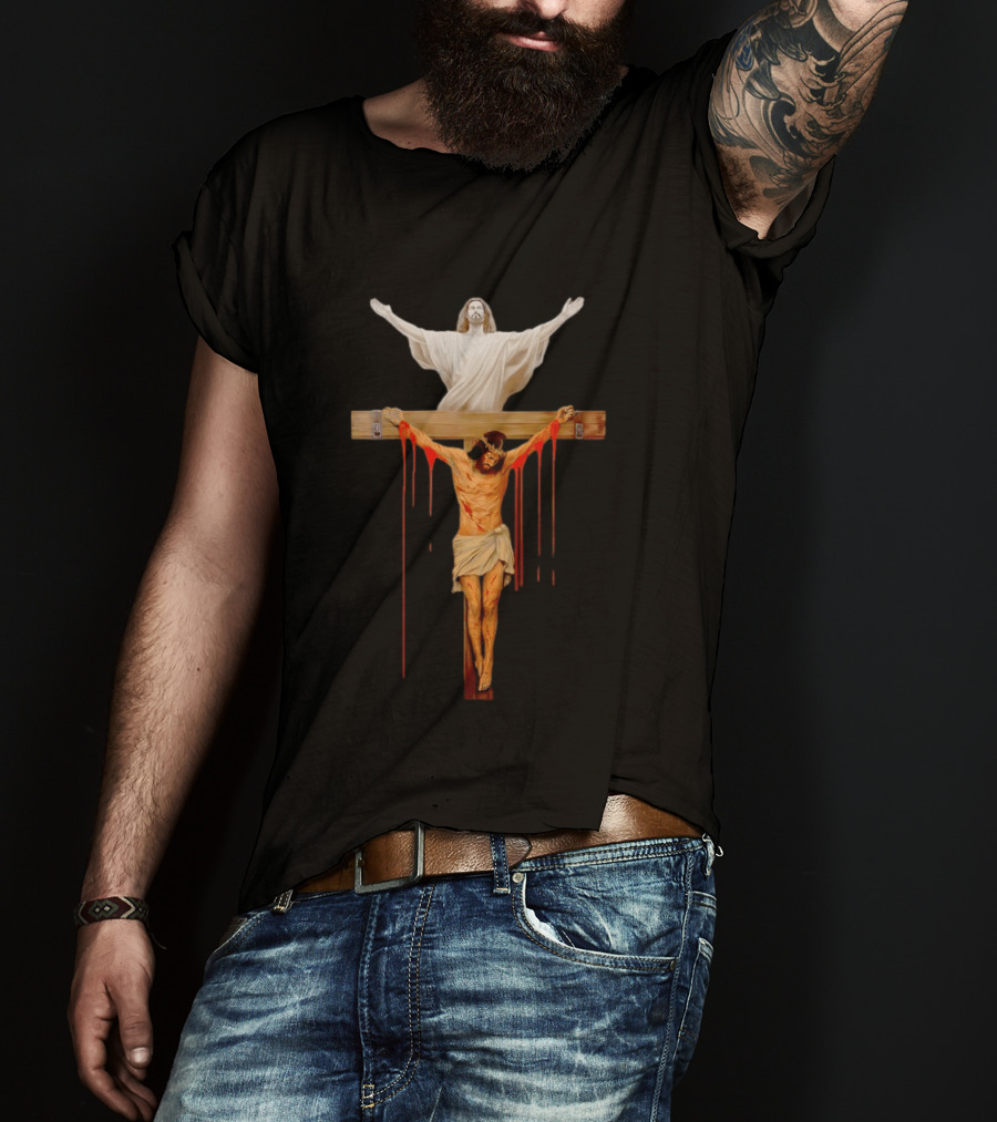 Jesus Christ Crucifixion Cross Resurrection Dual T-Shirt