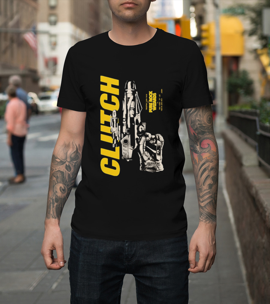 Clutch Pure Rock Wizards Tour Retro Sci Fi Mechanical Arm T-Shirt