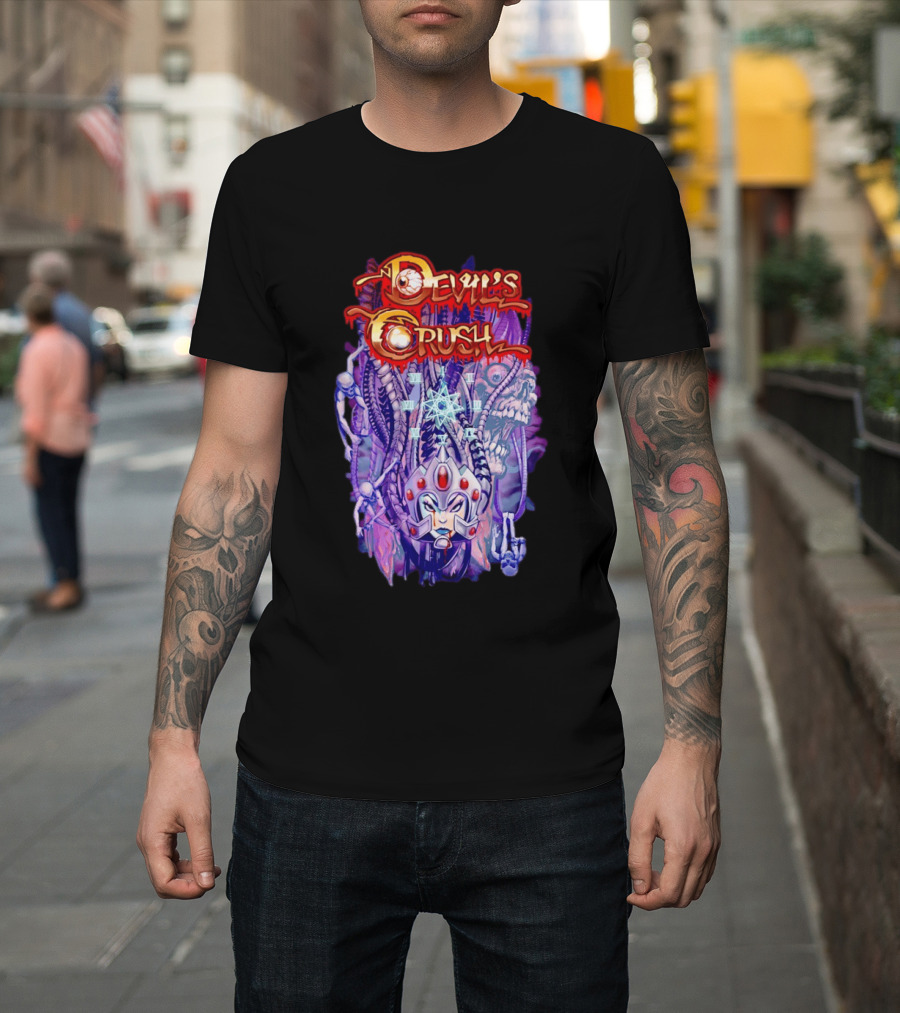 Devil's Crush Alien Skull Warrior With Mystical T-Shirt