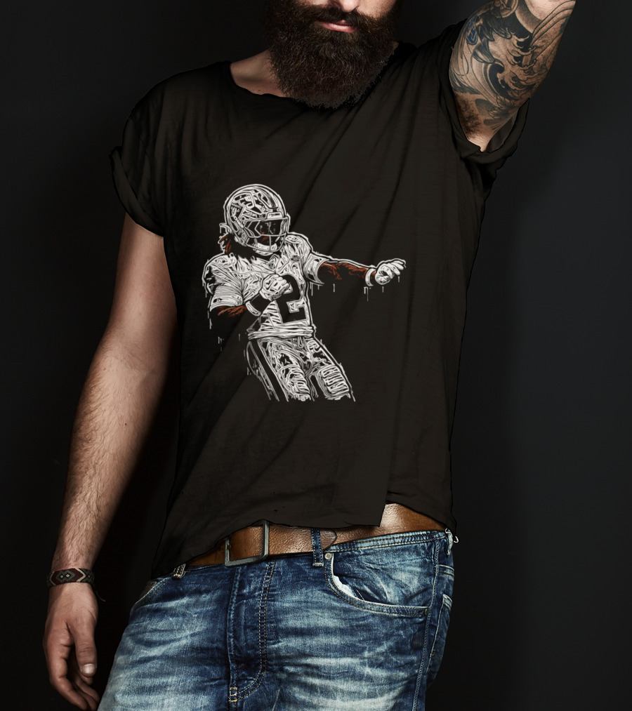 Gardner Minshew Las Vegas Raiders Drip 2 Football Player In Action T-Shirt
