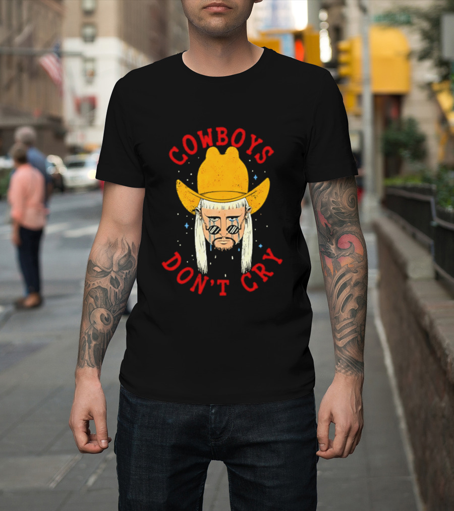 Oliver Tree Cowboys Don't Cry Large Yellow Hat Sad Face T-Shirt