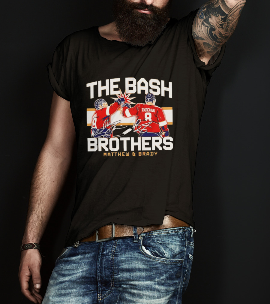 The Bash Brothers Matthew Brady Tkachuk Signatures Panthers T-Shirt