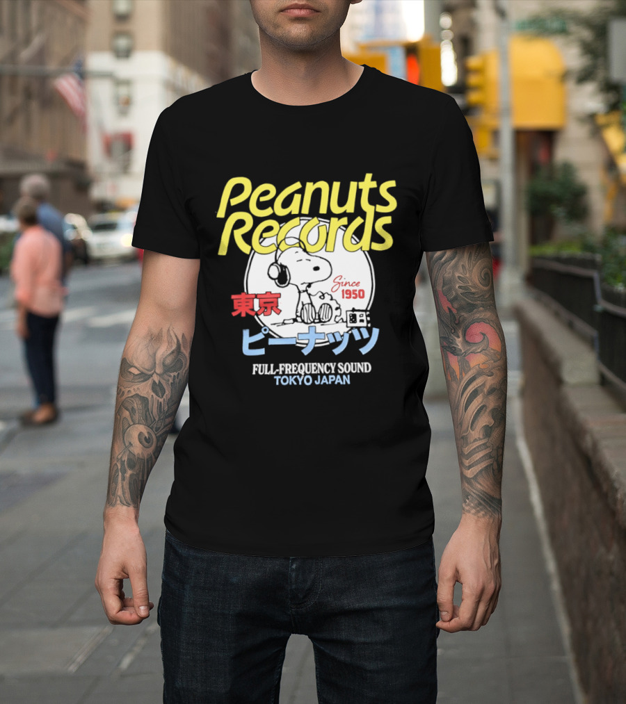 Peanuts Records Since 1950 Full Frequency Sound Tokyo Japan T-Shirt