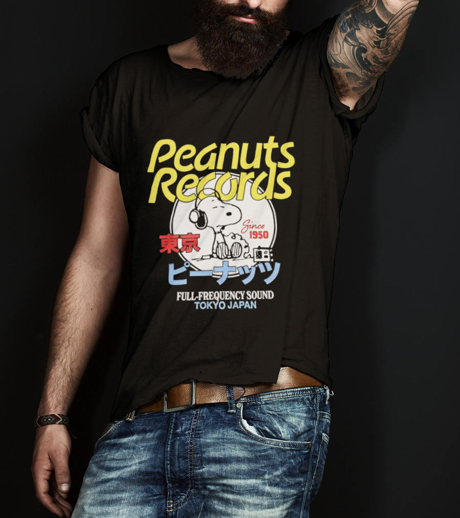 Peanuts Records Since 1950 Full Frequency Sound Tokyo Japan T-Shirt