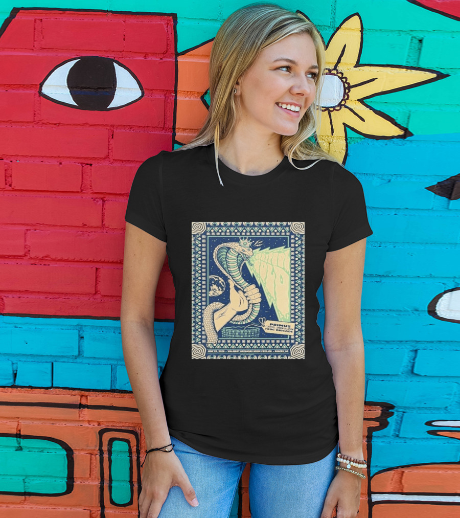 Primus Claypool Lennon Delirium Frog Brigade Tour June 22 2026 Walmart Arkansas Music Pavilion Rogers Cobra Hand T-Shirt