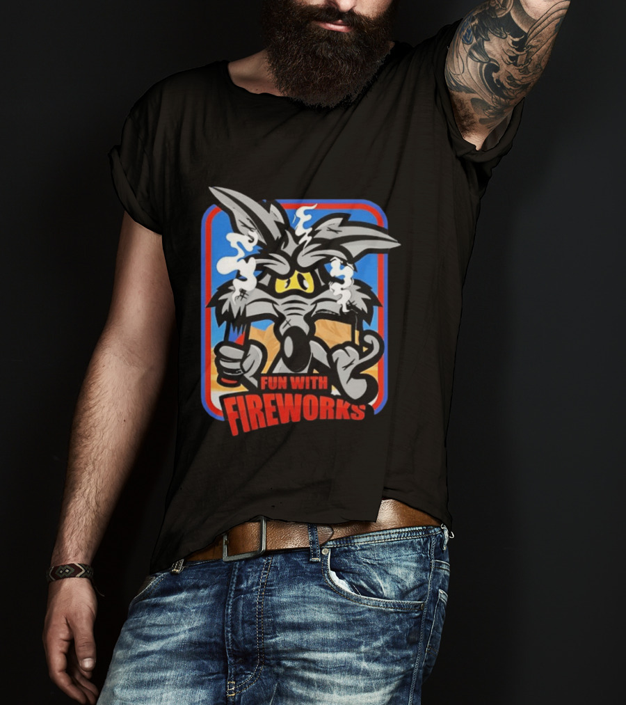 Wile E Coyote Looney Tunes Dynamite Fun With Fireworks T-Shirt