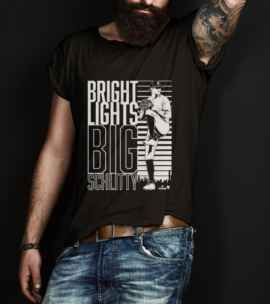 Bright Lights Big Schlitty Cam Schlittler Pitching T-Shirt
