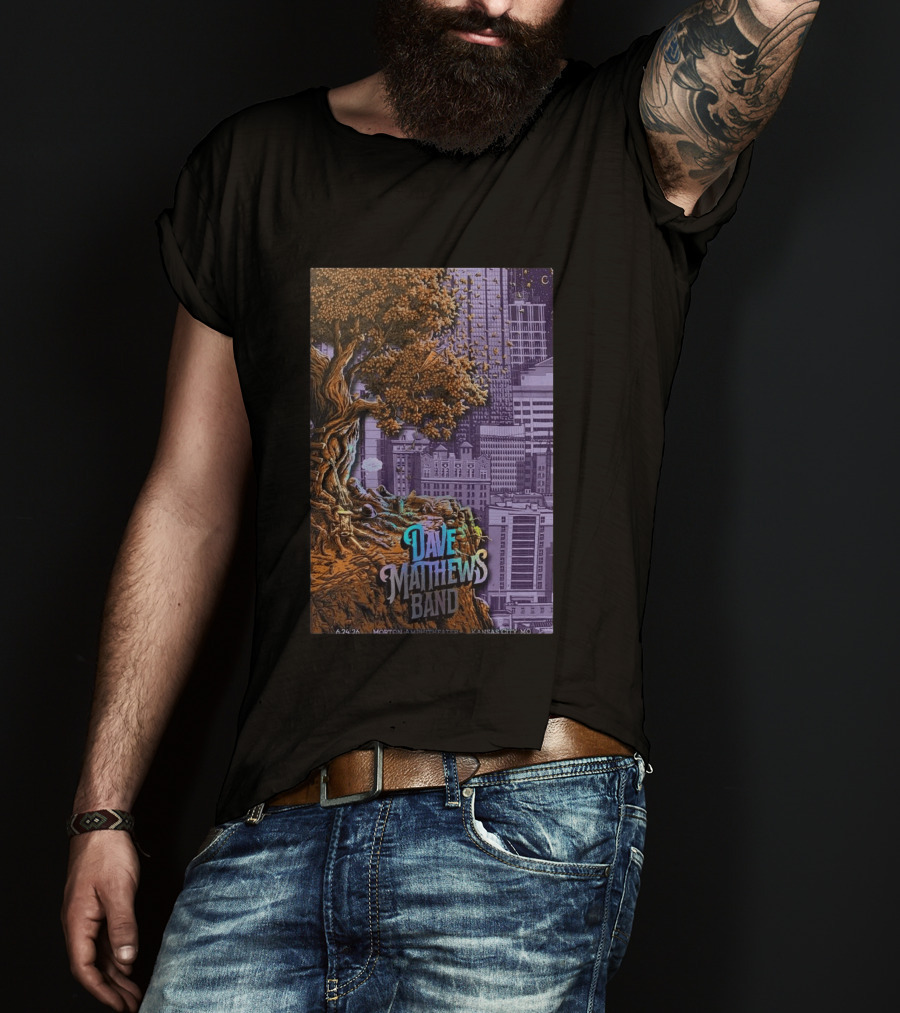 Dave Matthews Band Kansas City June 24 2026 Concert Tree Skyline T-Shirt