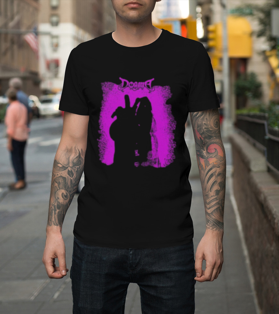 Dogma My Matricidal Purple Gothic Text With Pink Grunge Frame T-Shirt