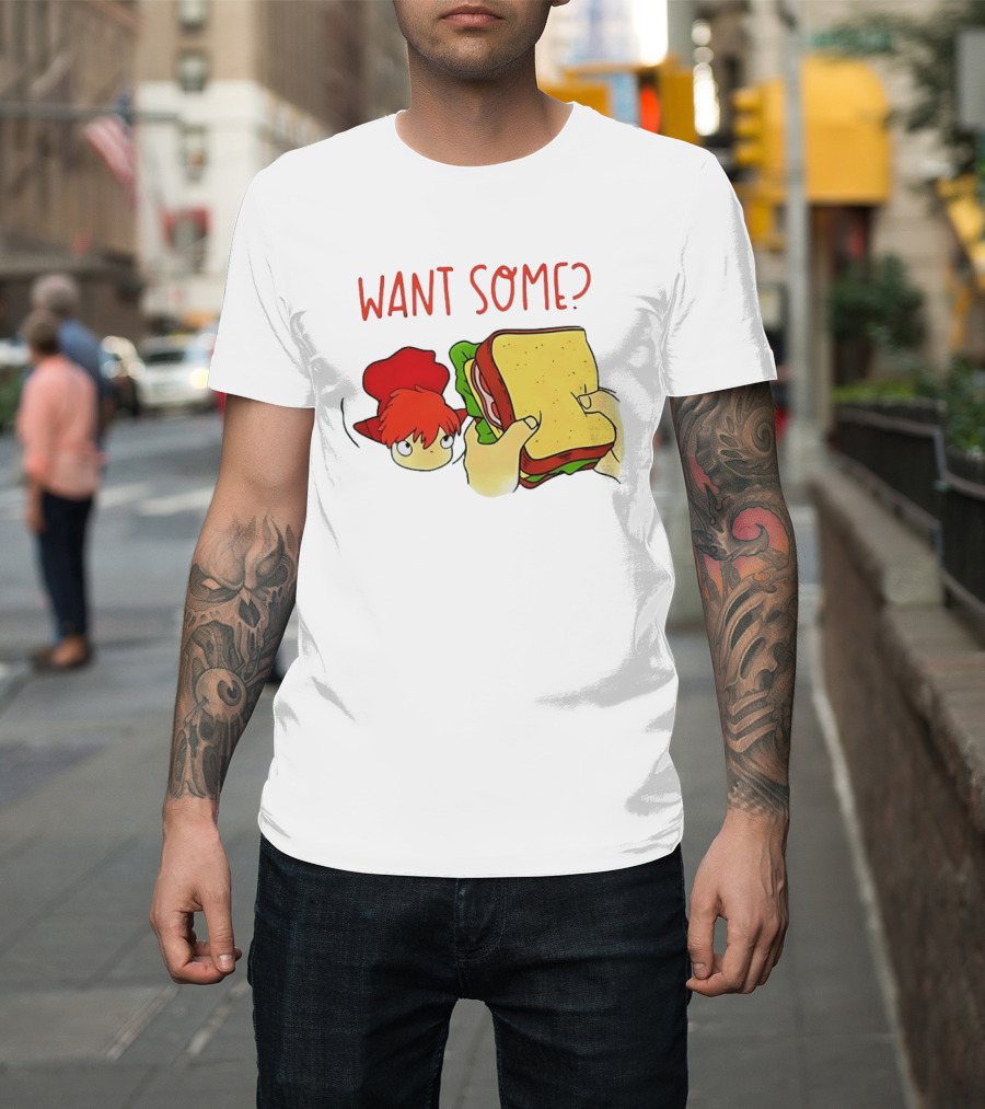 Ponyo Flinching Want Some Sandwich Scene T-Shirt