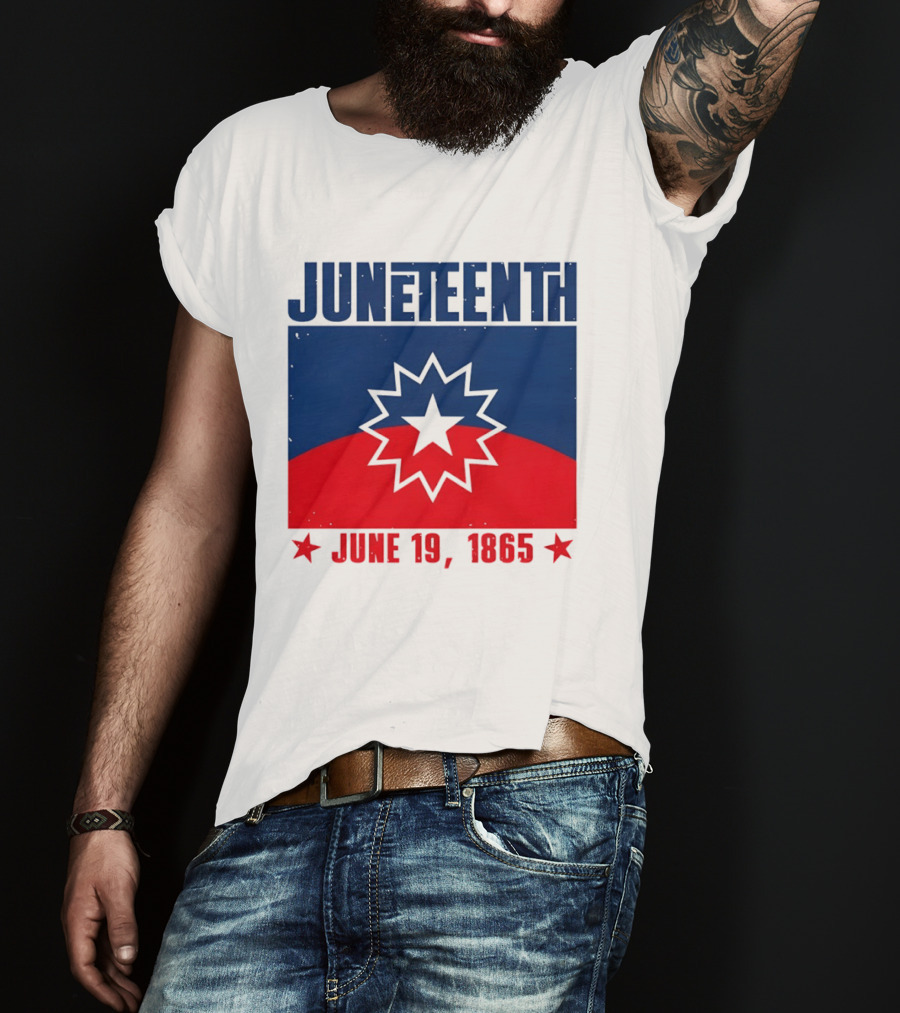 Juneteenth Red White Blue Freedom Flag June 19 1865 Emancipation Day T-Shirt