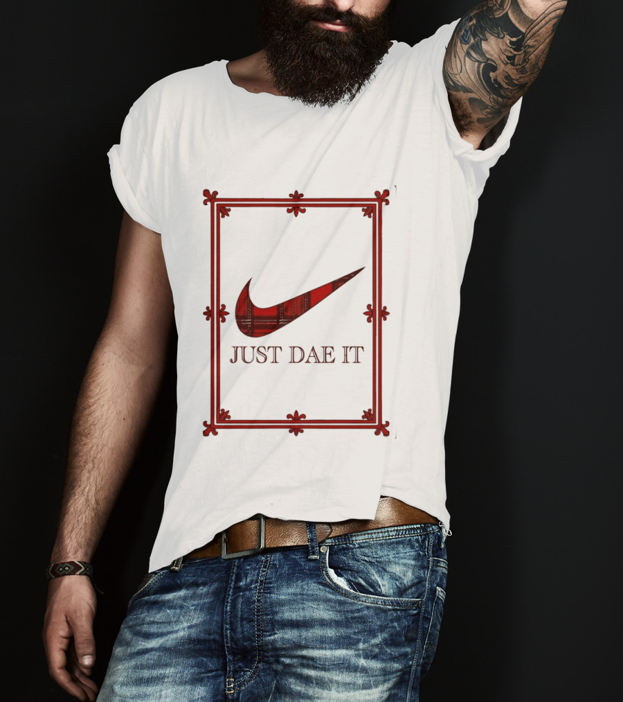 Just Dae It Scottish Plaid Swoosh Scotland T-Shirt