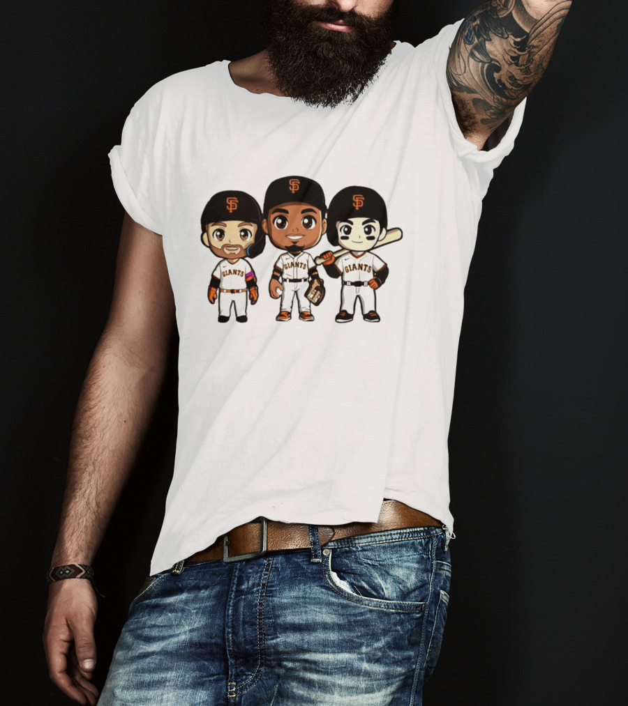 San Francisco Giants Chibi Players MLB Baseball Giants Team Sports Characters T-Shirt