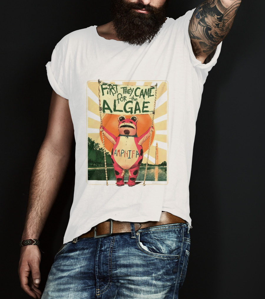 First They Came For The Algae Amphifa Frog Sunburst Protest T-Shirt