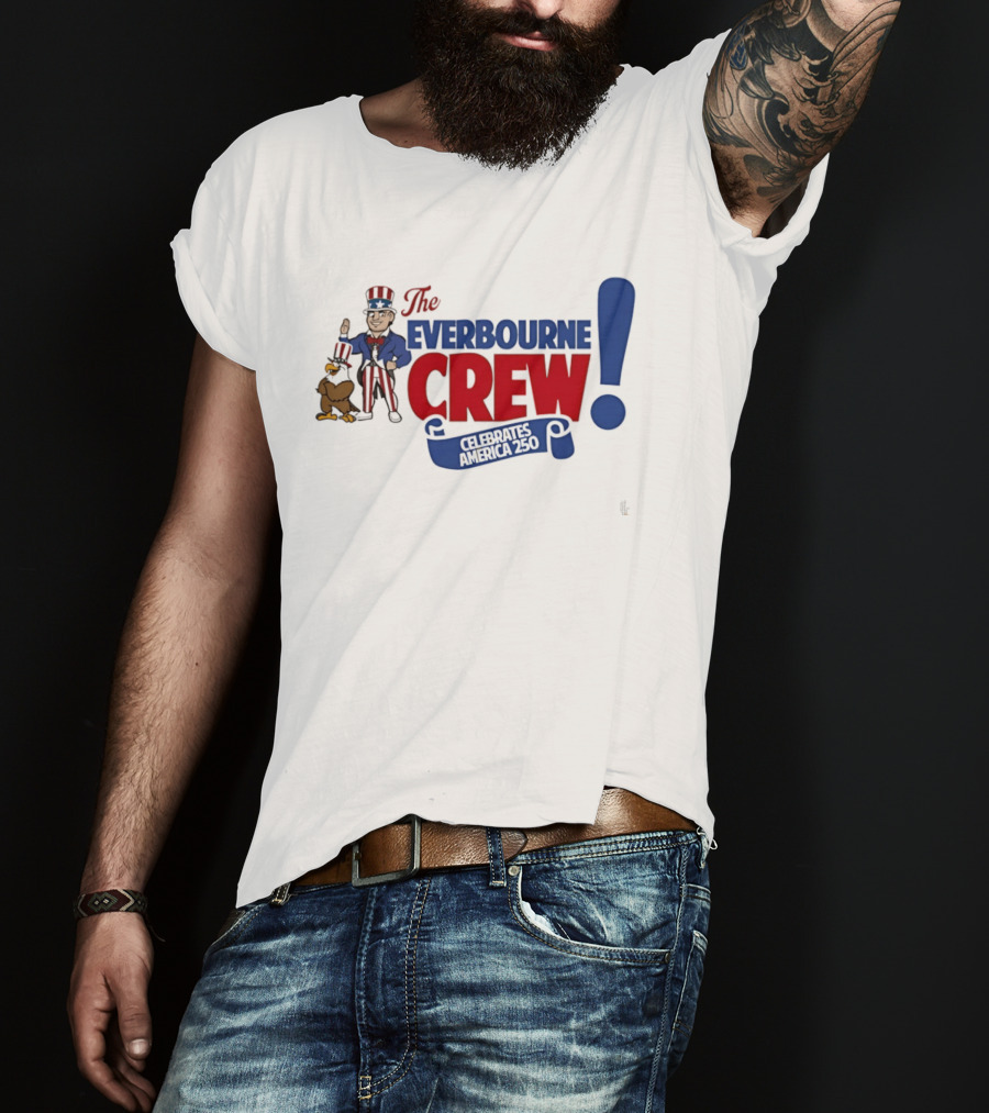 The Everbourne Crew Celebrates America 250 With Patriotic Character And Eagle T-Shirt
