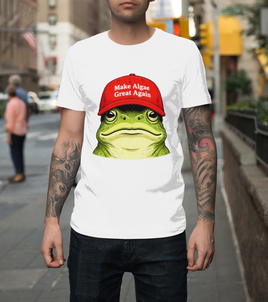 Frog Team Algae Make Algae Great Again Hat Patriotic American Flag 2026 T-Shirt