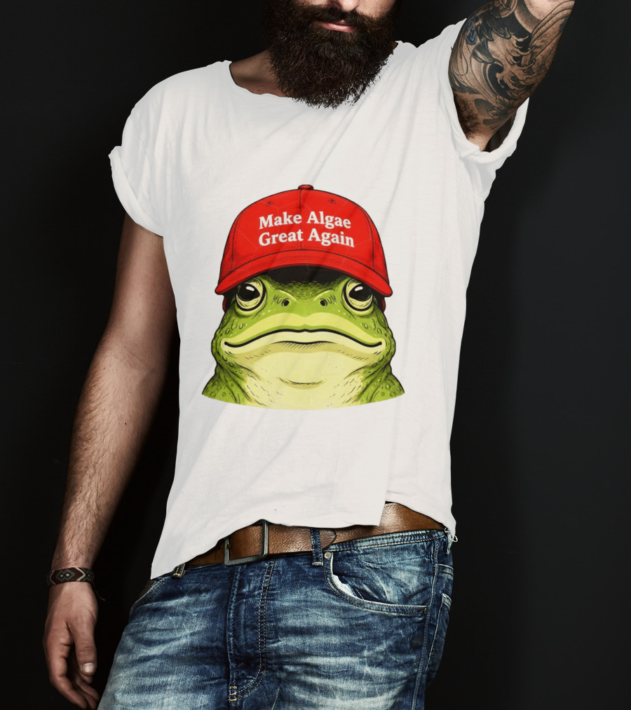 Frog Team Algae Make Algae Great Again Hat Patriotic American Flag 2026 T-Shirt