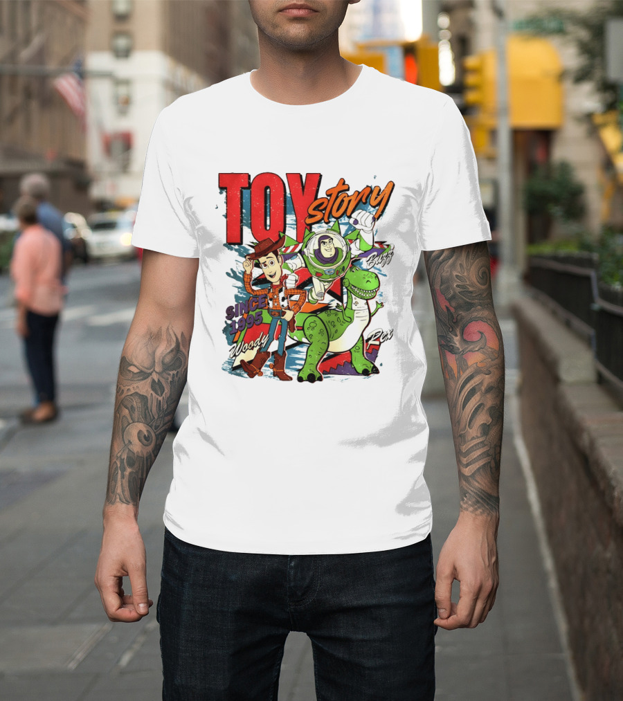 Toy Story Woody Buzz Rex Since 1995 Animated Adventure T-Shirt